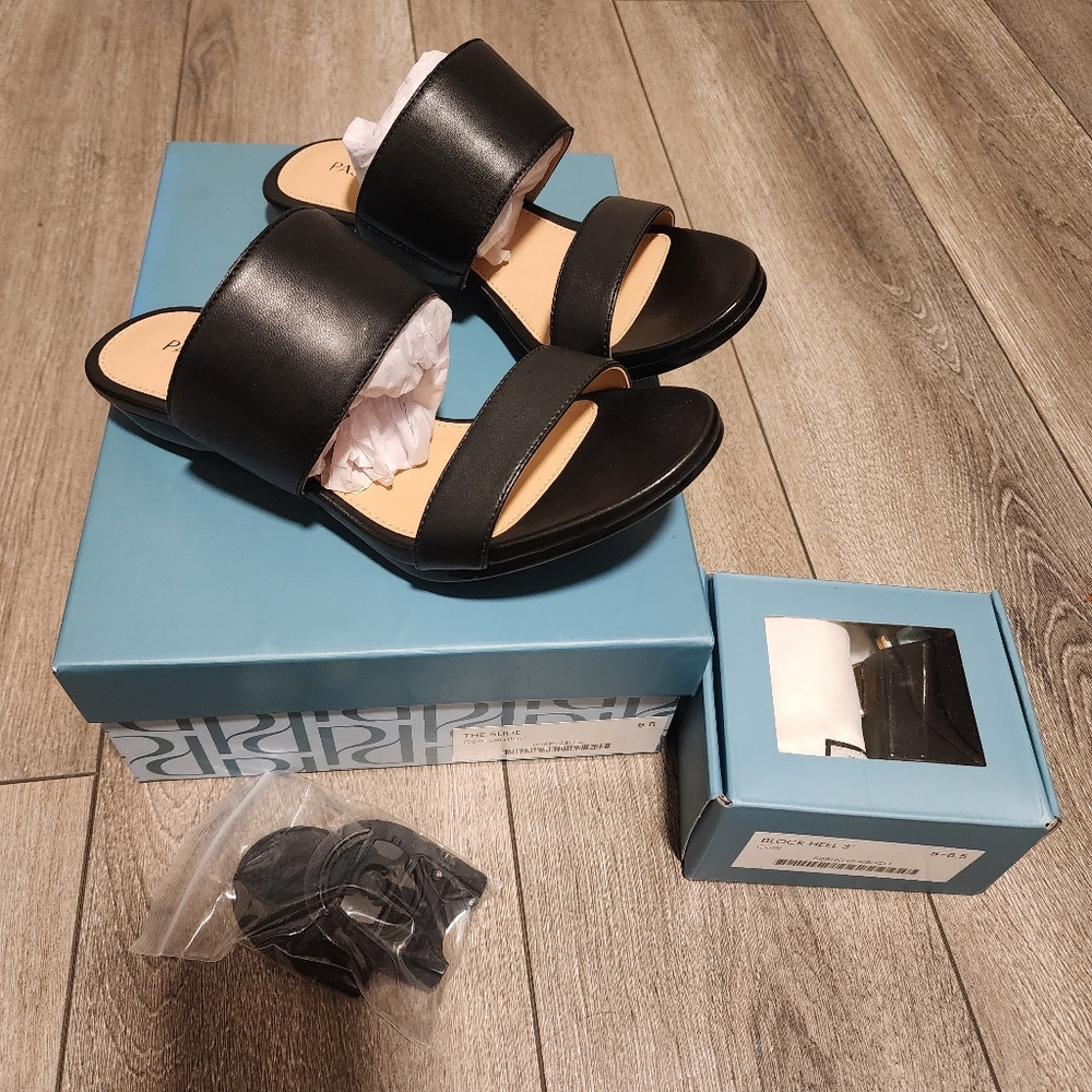 NIB black slide sandal